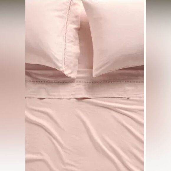 Anthropologie WILLOW SPA SATEEN SHEET SET 4540G298AD ROSE California King